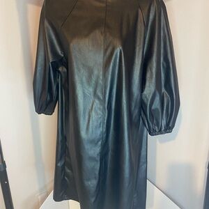 Elegant Black Faux Leather Dress